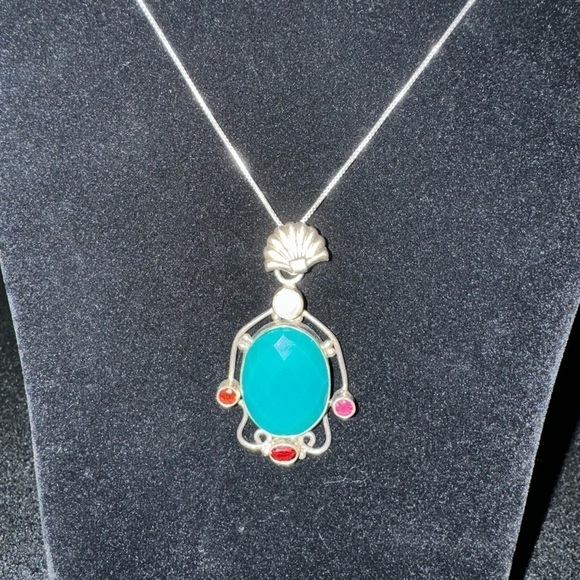 Silver Plated & stone pendants. Bundle of 6 - Picture 9 of 9